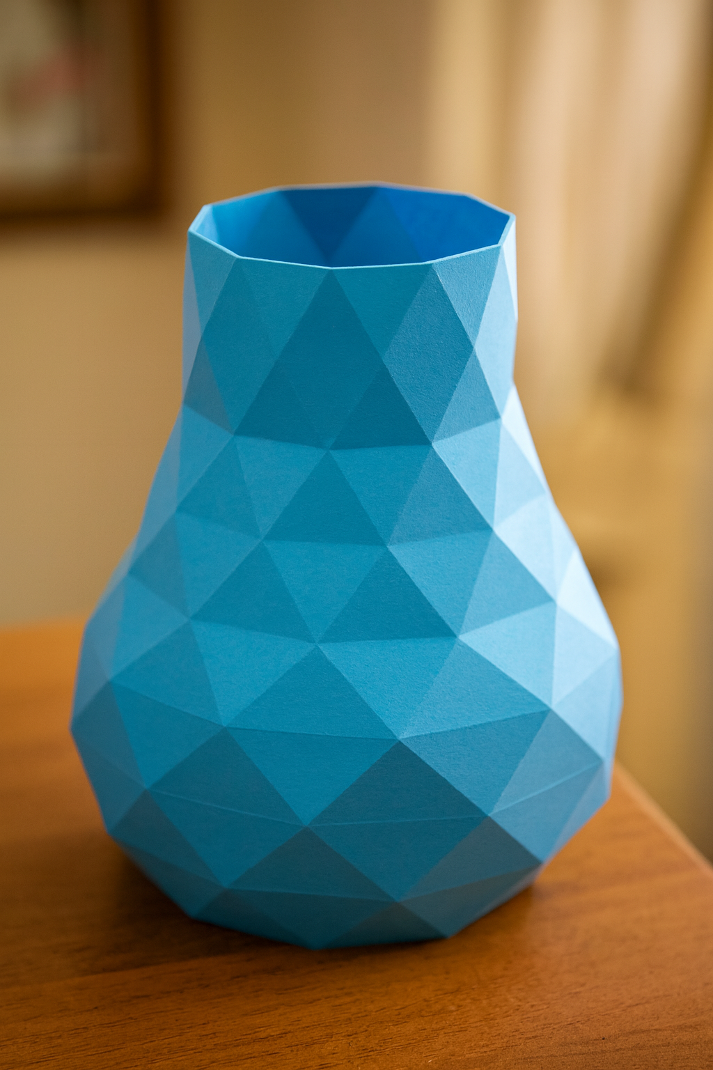 Jarrón de papel decorativo 3D 21 x 16 x 17 – recipiente poligonal para ensamblar, manualidad DIY, papel de 180 g, decoración moderna para el hogar