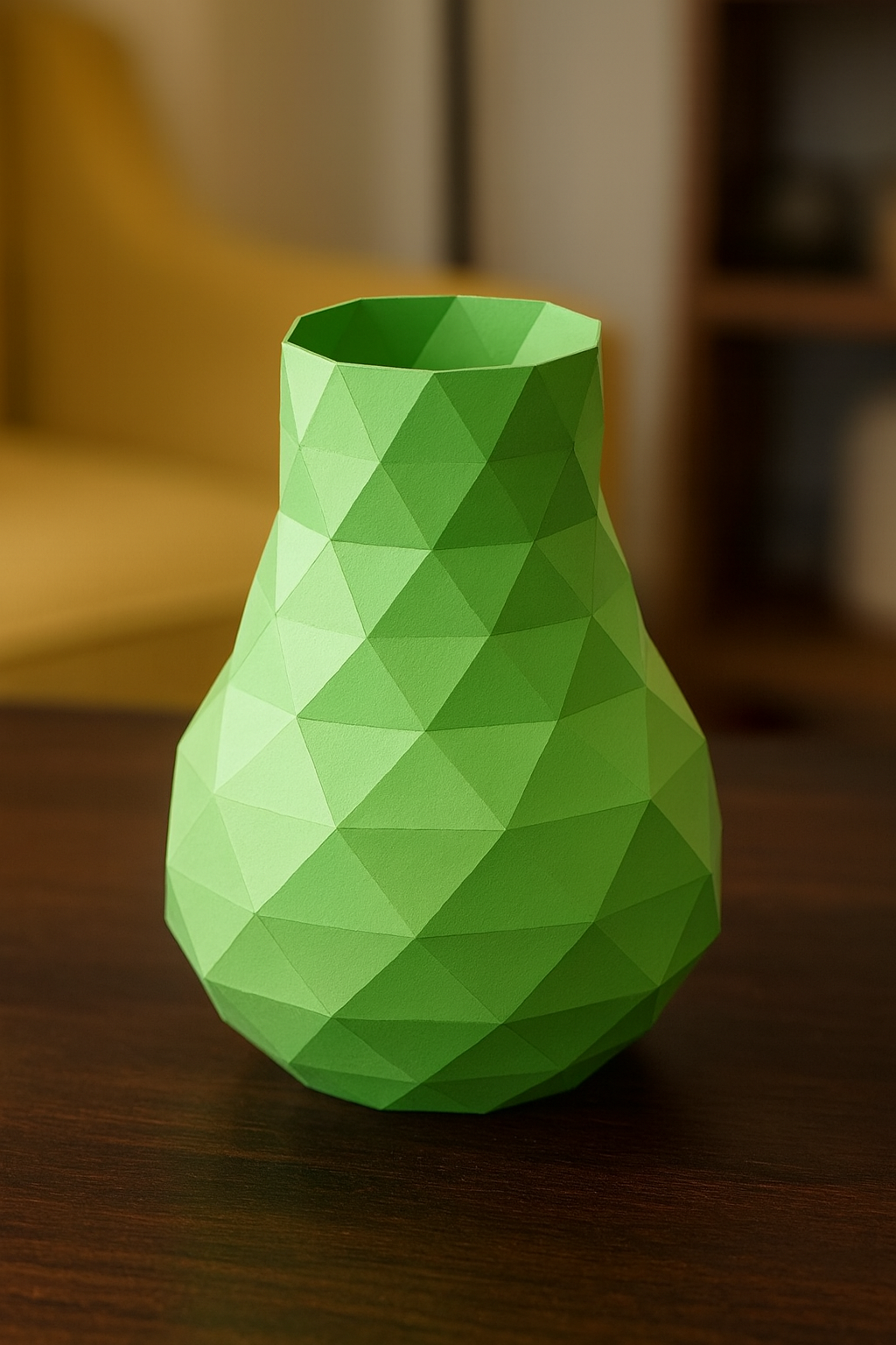 Jarrón de papel decorativo 3D 21 x 16 x 17 – recipiente poligonal para ensamblar, manualidad DIY, papel de 180 g, decoración moderna para el hogar