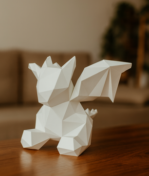 3D small polygonal paper dragon for assembly 23 x 29 x 29 – papercraft DIY kit, modern cardboard sculpture, creative geometric home decoration - Mi tienda