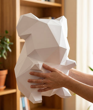 Own polygonal hamster papercraft – 3D modern geometric sculpture, 44 ready-to-fold pieces, size 30x26x20 cm, creative paper animal decor for any space - Mi tienda