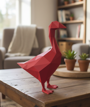 Figura constructor ganso poligonal de papel, manualidad 3D para montar 14x32x23 — PaperCraft DIY