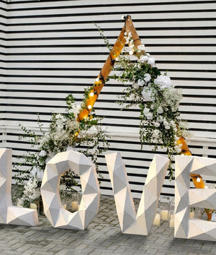 Giant LOVE 3D Papercraft Kit – 50cm Large BIG Geometric Sculpture for Home & Events (Uncut Paper in Tube) - Mi tienda