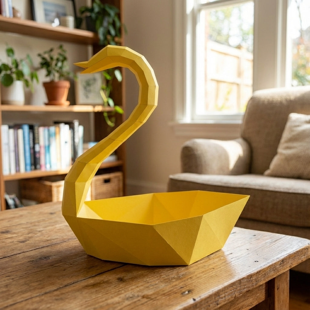 Ciervo pequeño 3D, figura de papel poligonal para ensamblar 42x32x11 – Manualidad DIY, ciervo de cartón escultórico para decoración de pared moderna