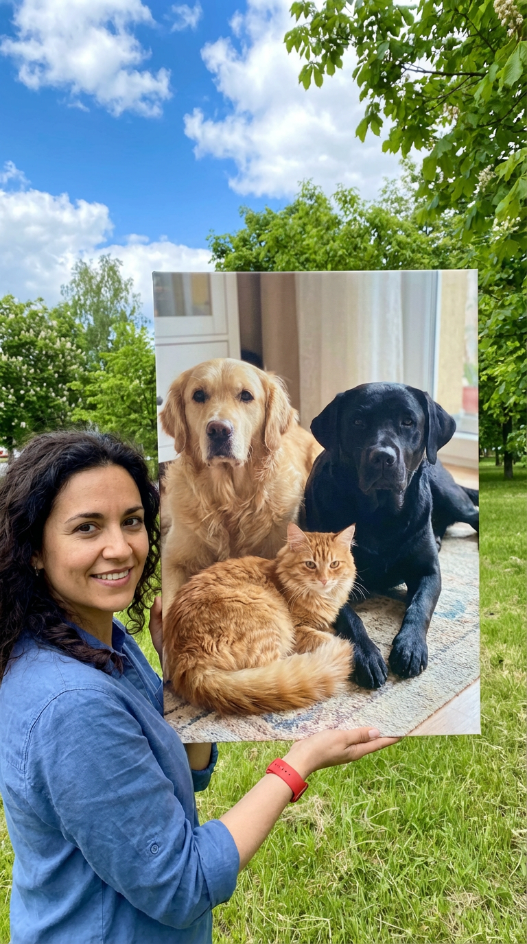 Cuadros personalizados de fotos de mascotas en lienzo