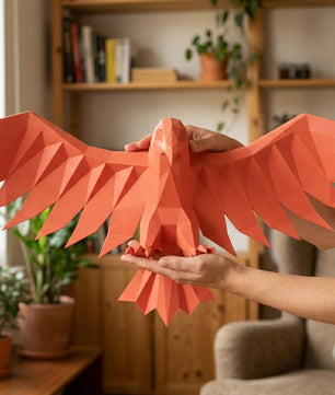 3D Eagle Wall Art Papercraft, Polygonal Bird Figure for Assembly – DIY Geometric Sculpture, Unique Home Decor for Creative Workspace - Mi tienda