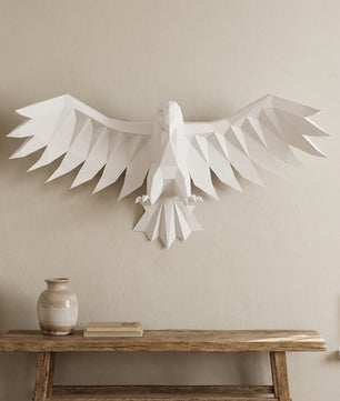 3D Eagle Wall Art Papercraft, Polygonal Bird Figure for Assembly – DIY Geometric Sculpture, Unique Home Decor for Creative Workspace - Mi tienda