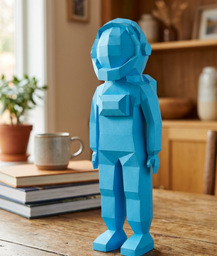 3D polygonal paper astronaut figure for assembly 51 x 18 x 14 – decorative papercraft DIY kit, modern geometric sculpture for table or shelf - Mi tienda