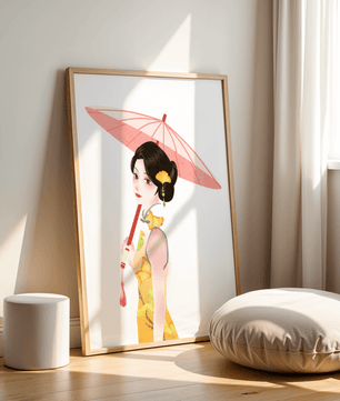 Japanese Geisha Wall Art | Oriental Minimalist Poster | Traditional Asian Decor Print - Mi tienda