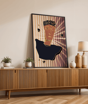 Abstract portrait with golden highlights and surreal background - Mi tienda
