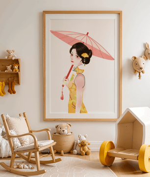 Japanese Geisha Wall Art | Oriental Minimalist Poster | Traditional Asian Decor Print - Mi tienda