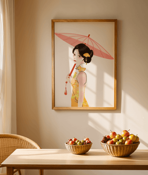 Japanese Geisha Wall Art | Oriental Minimalist Poster | Traditional Asian Decor Print - Mi tienda