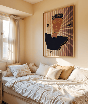 Abstract portrait with golden highlights and surreal background - Mi tienda