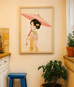 Japanese Geisha Wall Art | Oriental Minimalist Poster | Traditional Asian Decor Print - Mi tienda