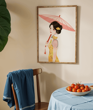 Japanese Geisha Wall Art | Oriental Minimalist Poster | Traditional Asian Decor Print - Mi tienda