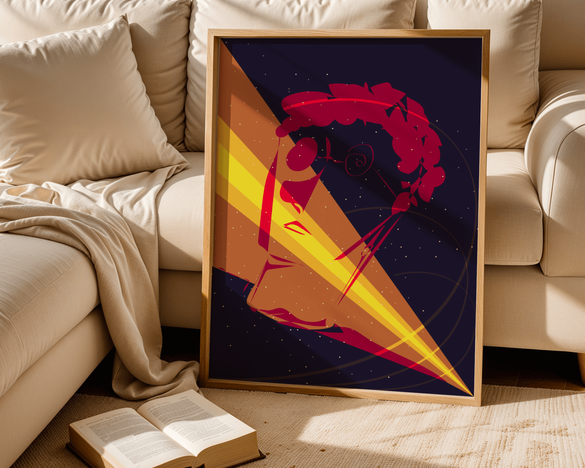 Modern abstract line art poster – minimalist geometric wall decor with vibrant colors - Mi tienda