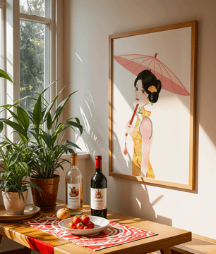 Japanese Geisha Wall Art | Oriental Minimalist Poster | Traditional Asian Decor Print - Mi tienda