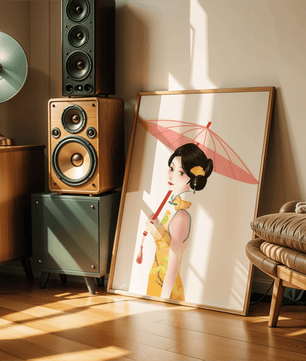 Japanese Geisha Wall Art | Oriental Minimalist Poster | Traditional Asian Decor Print - Mi tienda