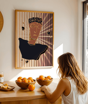 Abstract portrait with golden highlights and surreal background - Mi tienda