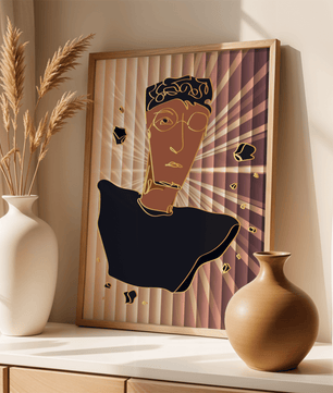 Abstract portrait with golden highlights and surreal background - Mi tienda