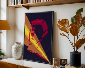 Modern abstract line art poster – minimalist geometric wall decor with vibrant colors - Mi tienda