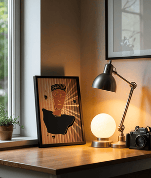 Abstract portrait with golden highlights and surreal background - Mi tienda