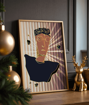 Abstract portrait with golden highlights and surreal background - Mi tienda