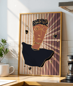 Abstract portrait with golden highlights and surreal background - Mi tienda