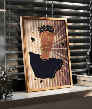 Abstract portrait with golden highlights and surreal background - Mi tienda