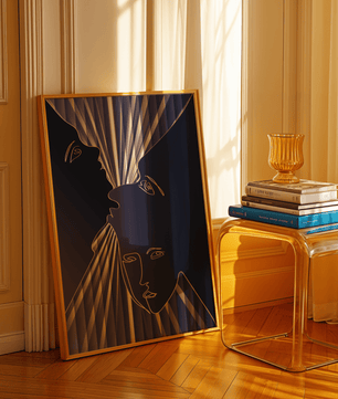 Modern Line Art Faces with Abstract Gold Accents - Mi tienda