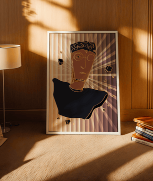 Abstract portrait with golden highlights and surreal background - Mi tienda
