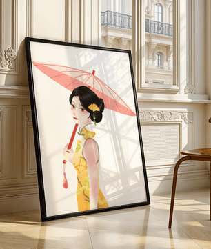 Japanese Geisha Wall Art | Oriental Minimalist Poster | Traditional Asian Decor Print - Mi tienda