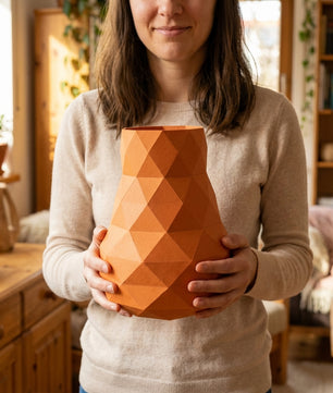 3D decorative paper vase 21 x 16 x 17 – polygonal vessel for assembly, DIY craft, 180 g paper, modern home decoration - Mi tienda