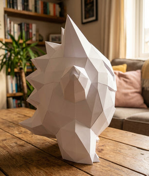 3D polygonal paper Gengar figure for assembly 27 x 33 x 32 – decorative papercraft DIY kit, modern geometric sculpture - Mi tienda