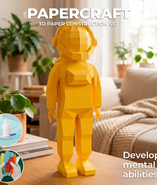 3D polygonal paper astronaut figure for assembly 51 x 18 x 14 – decorative papercraft DIY kit, modern geometric sculpture for table or shelf - Mi tienda