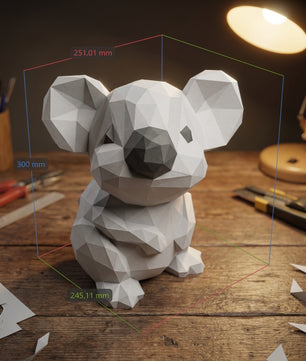 3D polygonal paper mouse for assembly 25 x 30 x 24 – decorative papercraft DIY kit, modern cardboard sculpture, geometric home decoration - Mi tienda