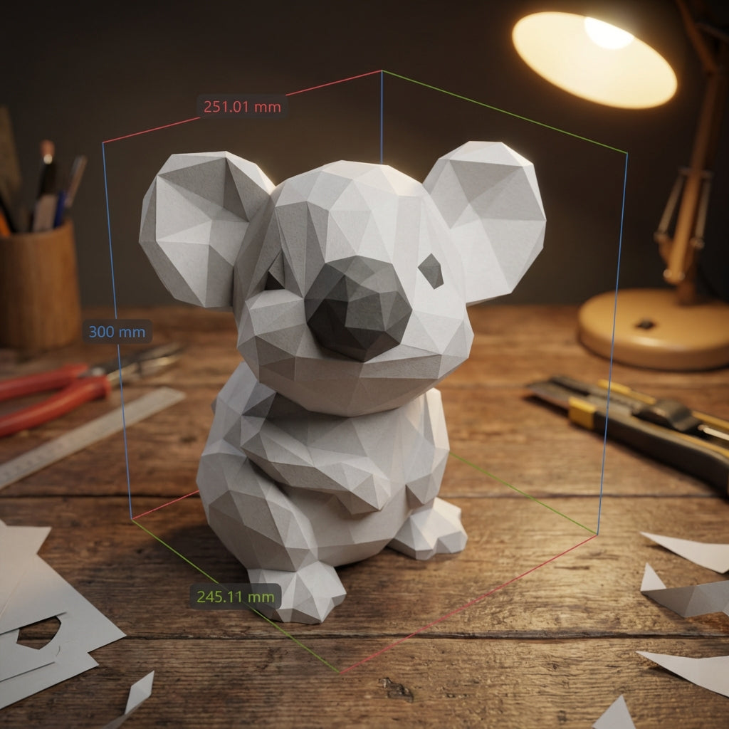 3D polygonal paper mouse for assembly 25 x 30 x 24 – decorative papercraft DIY kit, modern cardboard sculpture, geometric home decoration - Mi tienda