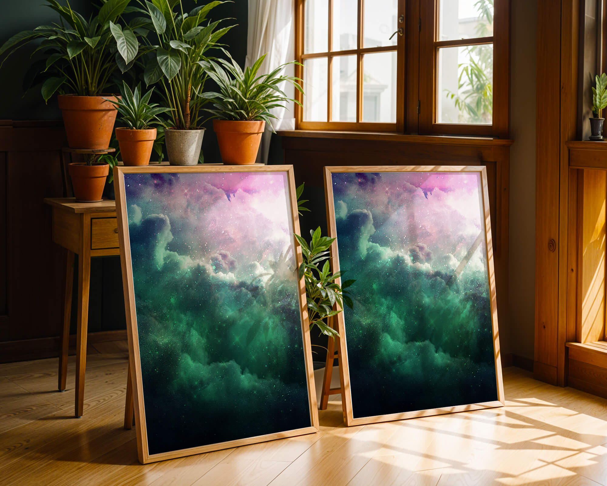 Mystical Cosmic Clouds Illuminated by Colorful Nebula