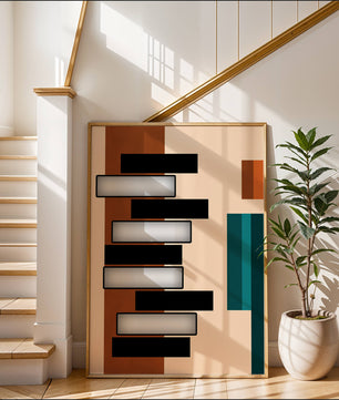 Abstract geometric design with modern color contrasts