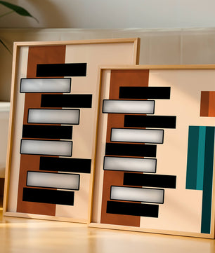 Abstract geometric design with modern color contrasts