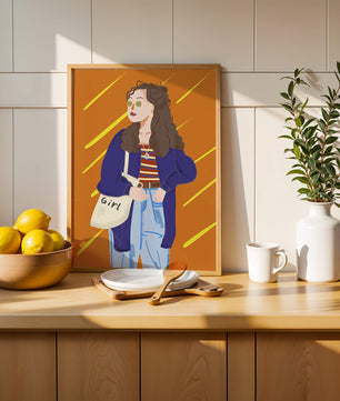 Trendy girl with sunglasses and casual outfit illustration