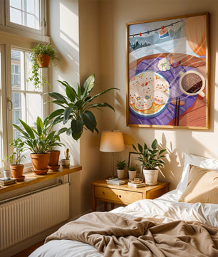 Charming Dumpling Faces on a Cozy Winter Table with Mountain View - Mi tienda