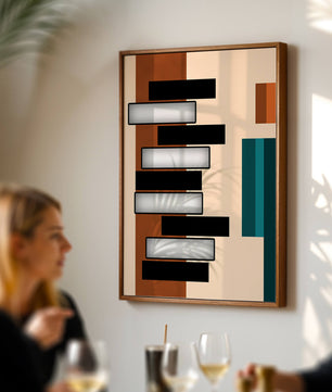 Abstract geometric design with modern color contrasts