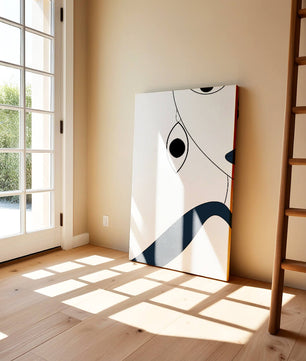 Abstract Minimalist Art with Geometric Shapes and Earring Detail - Mi tienda