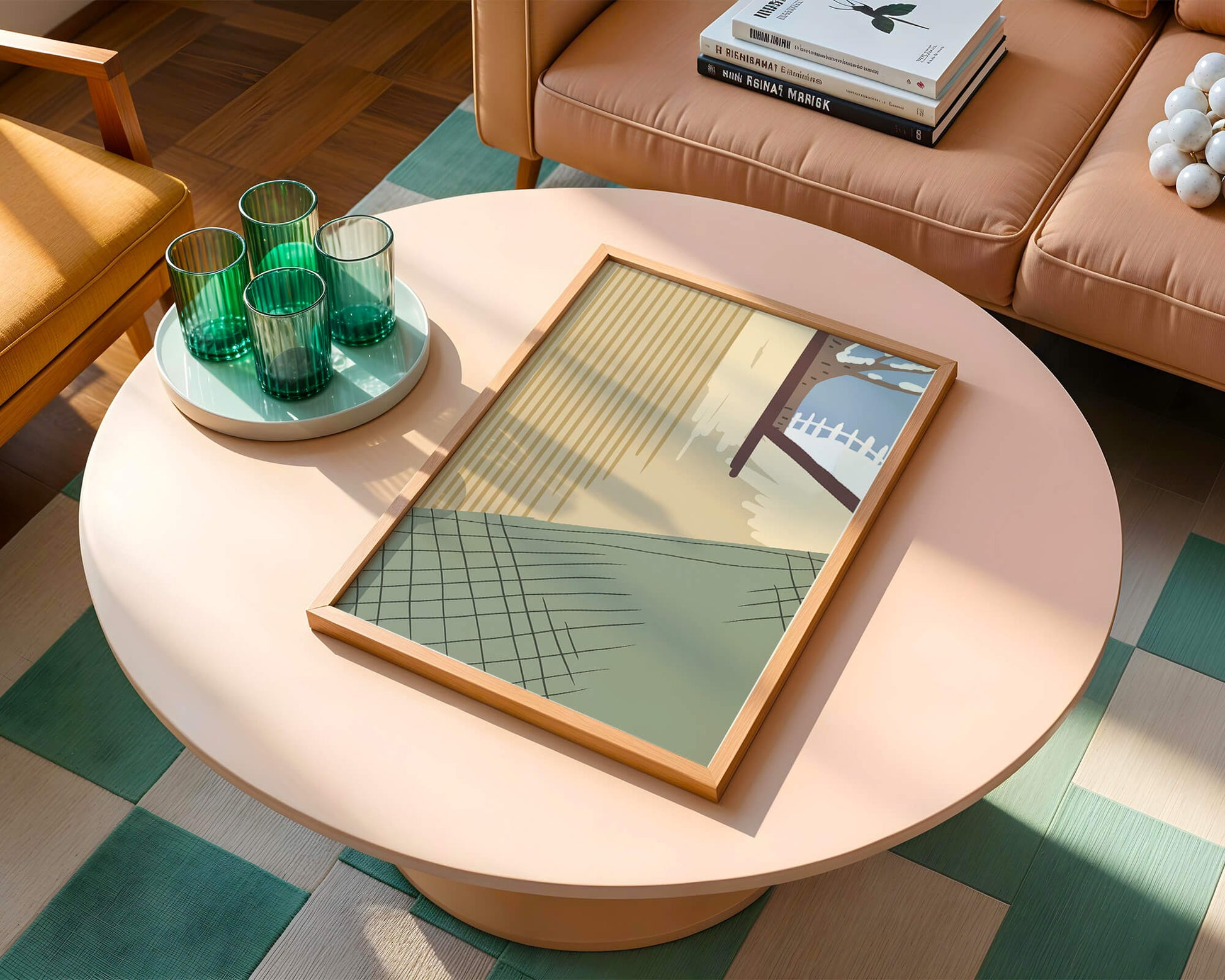 Interior Scene with Winter View Through a Window