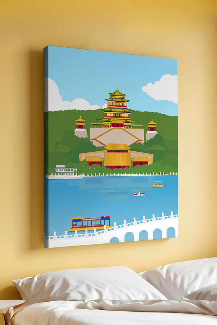 Traditional Chinese architecture by a serene lake