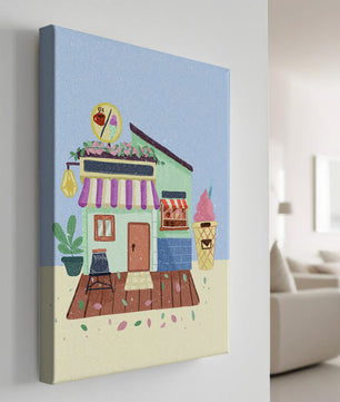 Ilustración encantadora de café con elementos de helado y café