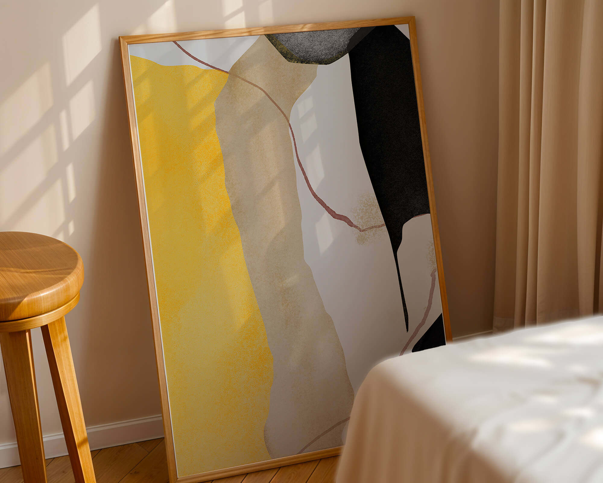 Abstract Composition with Geometric Shapes and Earth Tones