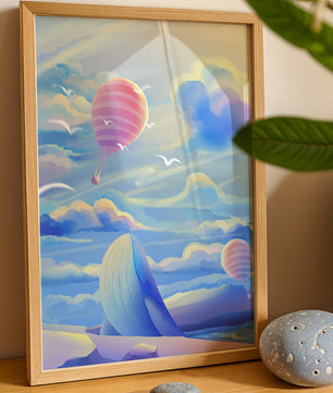 Majestic Whale and Hot Air Balloon in a Dreamy Sky - Mi tienda