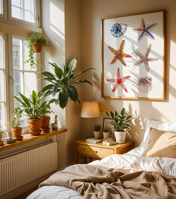 Watercolor collection of seashells and starfish illustration