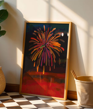 Feu d'artifice vibrant avec des éclats colorés